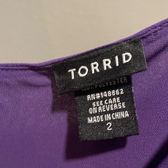 Torrid Deep Purple Sophie Double-Layer Cami | Size 2 | Adjustable Straps - Picture 2 of 6